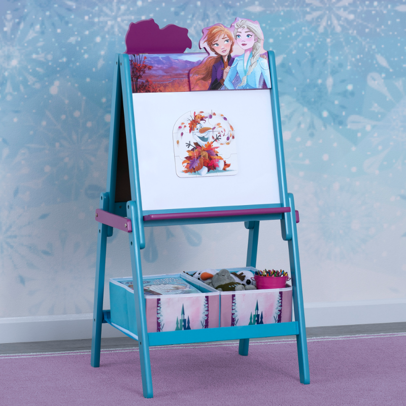 Frozen II Wooden Double-Sided Activity Easel with | Delta Children